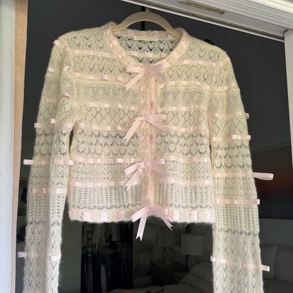 LoveShackFancy Pink Lace Sweater - Picture 4 of 7